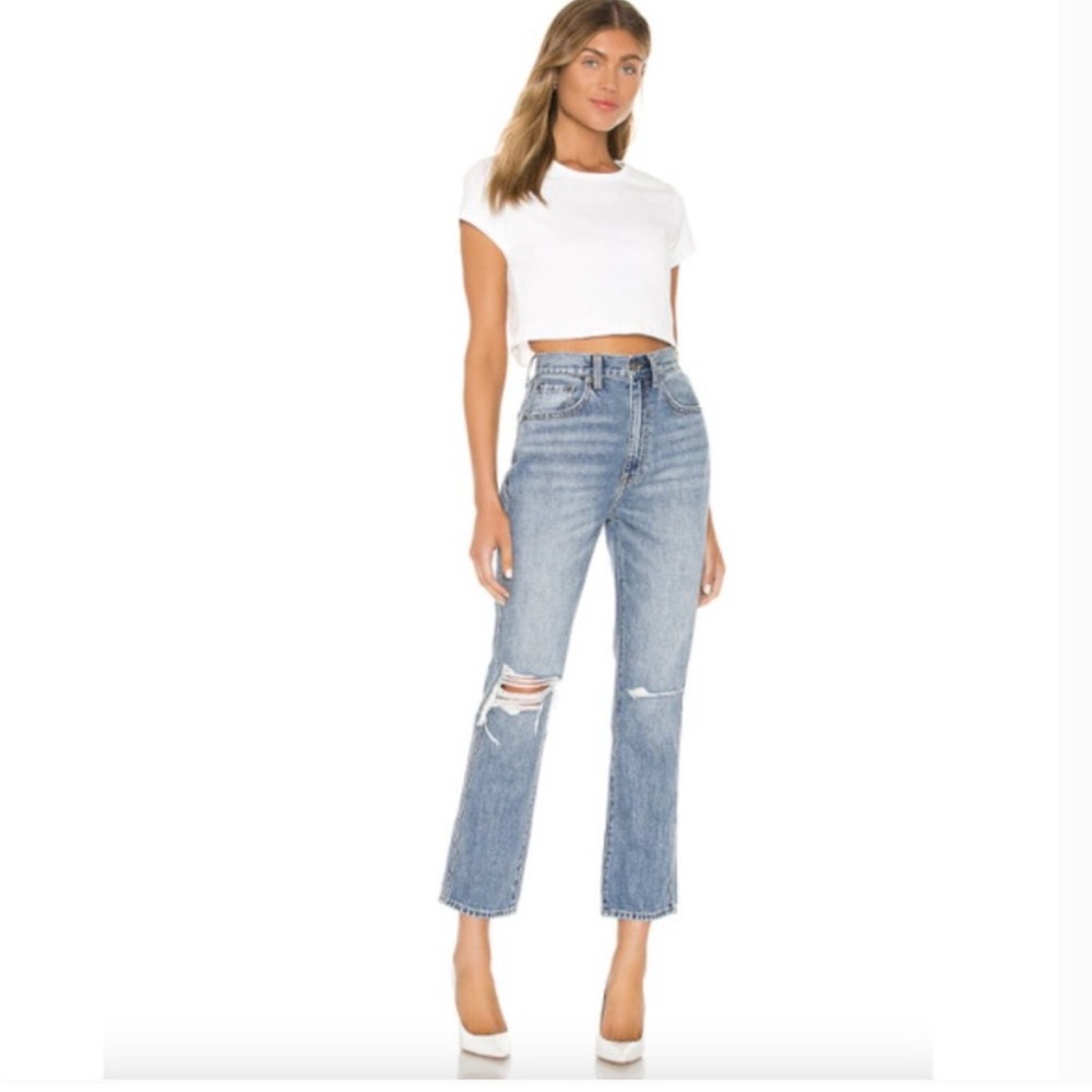 Pistola Eden High Rise Distressed Mom Medium Wash Blue Jeans Size 30 - Picture 2 of 15
